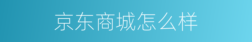 京东商城怎么样的同义词