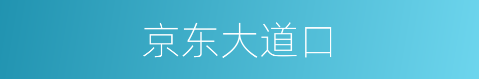 京东大道口的同义词