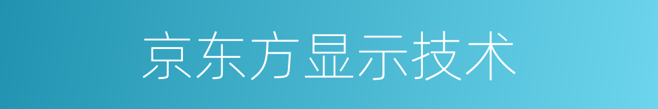 京东方显示技术的同义词