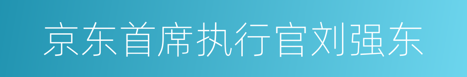 京东首席执行官刘强东的同义词