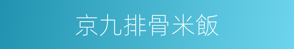 京九排骨米飯的同義詞