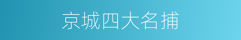 京城四大名捕的同义词