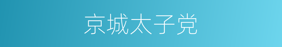 京城太子党的同义词