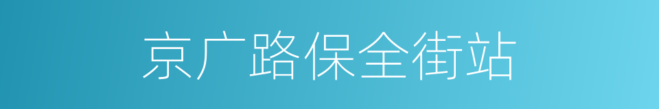 京广路保全街站的同义词