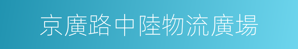 京廣路中陸物流廣場的同義詞