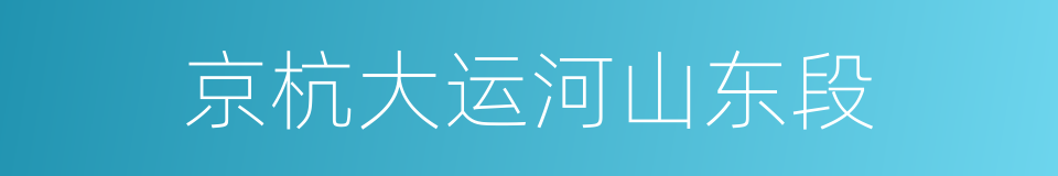京杭大运河山东段的同义词