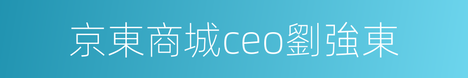 京東商城ceo劉強東的同義詞