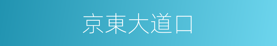 京東大道口的同義詞