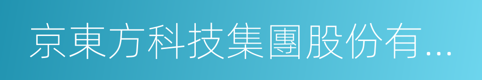 京東方科技集團股份有限公司的同義詞