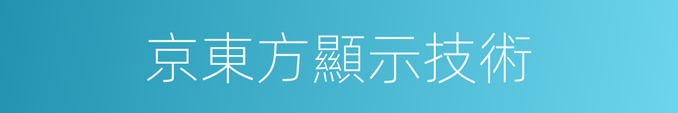 京東方顯示技術的同義詞