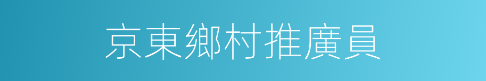 京東鄉村推廣員的同義詞