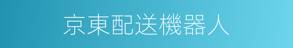 京東配送機器人的同義詞