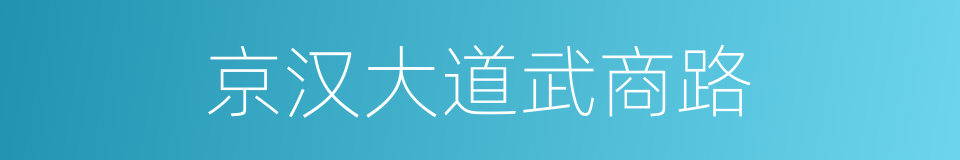 京汉大道武商路的同义词