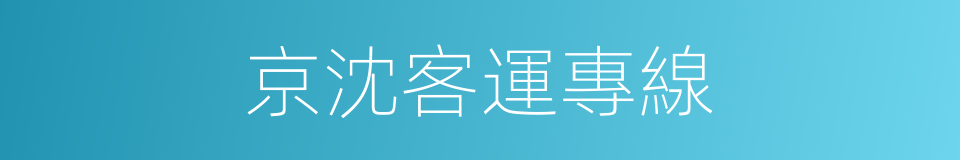 京沈客運專線的同義詞