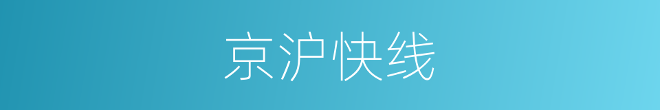 京沪快线的同义词