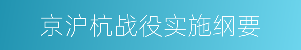 京沪杭战役实施纲要的同义词