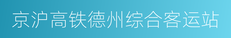 京沪高铁德州综合客运站的同义词