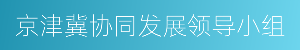 京津冀协同发展领导小组的同义词