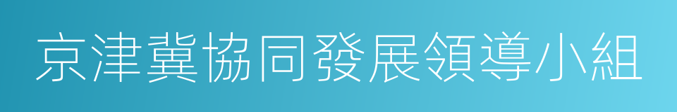 京津冀協同發展領導小組的同義詞