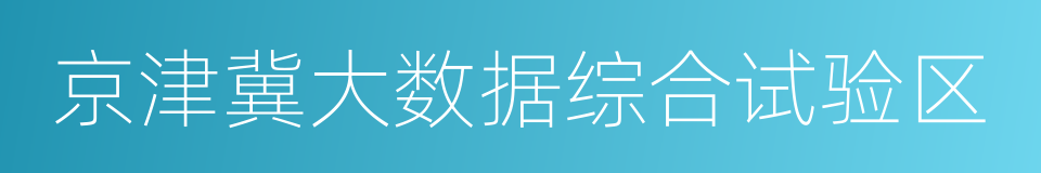 京津冀大数据综合试验区的同义词