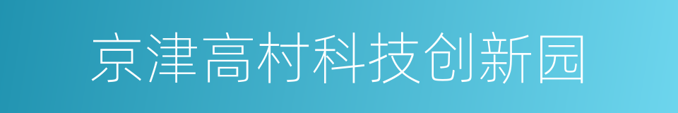 京津高村科技创新园的同义词