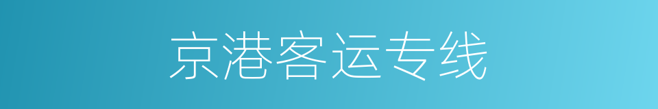 京港客运专线的同义词