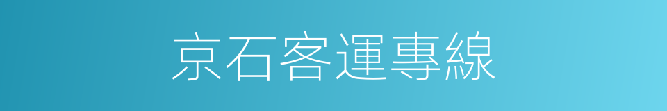 京石客運專線的同義詞