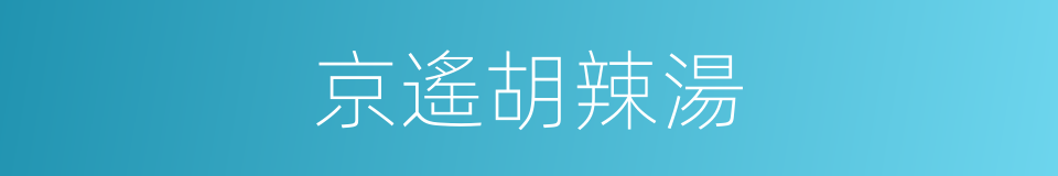 京遙胡辣湯的同義詞