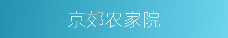 京郊农家院的同义词