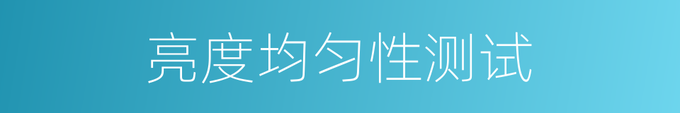 亮度均匀性测试的同义词