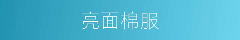 亮面棉服的同义词