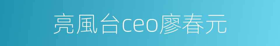 亮風台ceo廖春元的同義詞