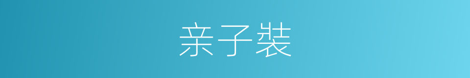 亲子裝的同義詞