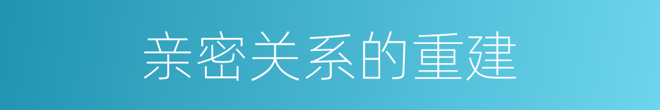 亲密关系的重建的意思