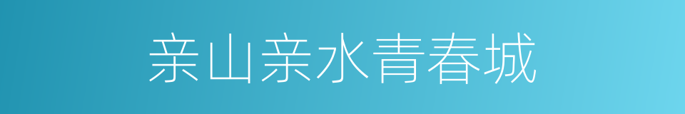 亲山亲水青春城的同义词