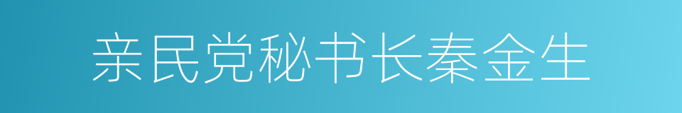 亲民党秘书长秦金生的同义词