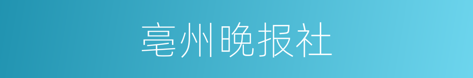 亳州晚报社的同义词