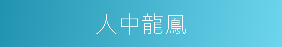 人中龍鳳的意思