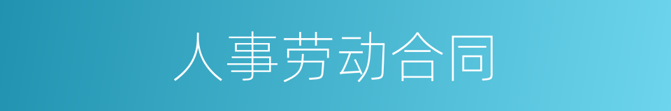 人事劳动合同的同义词