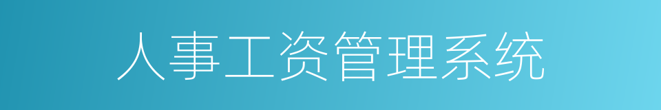 人事工资管理系统的同义词