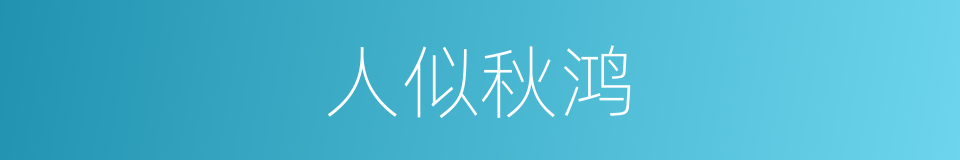 人似秋鸿的意思