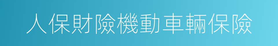 人保財險機動車輛保險的同義詞
