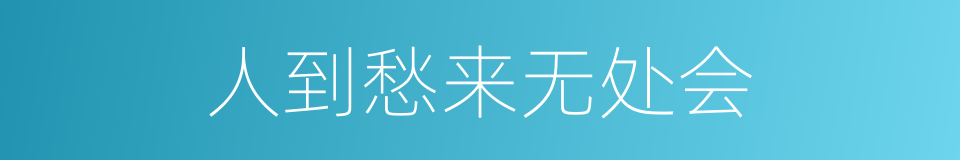 人到愁来无处会的同义词