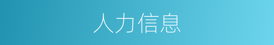 人力信息的同义词