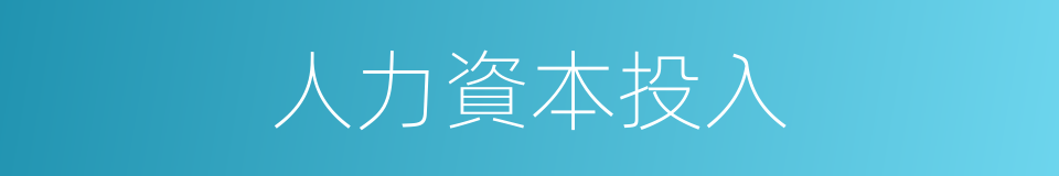 人力資本投入的同義詞