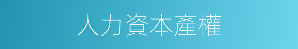 人力資本產權的同義詞