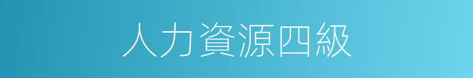人力資源四級的同義詞