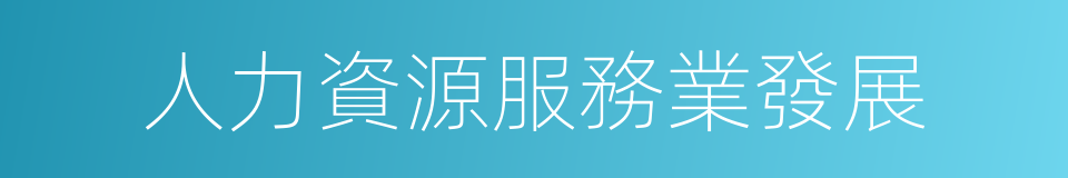 人力資源服務業發展的同義詞