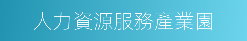 人力資源服務產業園的同義詞