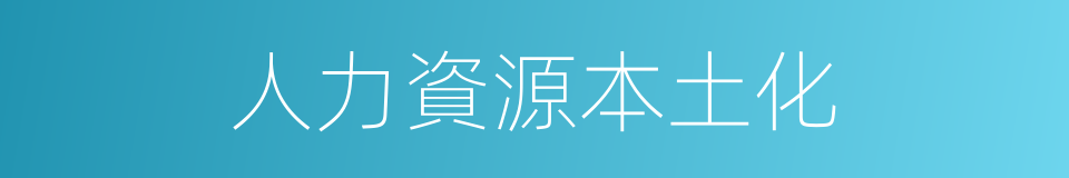 人力資源本土化的同義詞